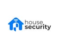 Home protection wireless system logo design. House monitoring and security system vector design