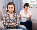 Home quarrel between friends woman