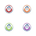 Home real estate future logo design vector circle