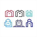 Home and real estate logo design templates in various forms,