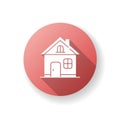 Home red flat design long shadow glyph icon