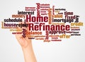 Home Refinance word cloud and hand with marker concept Royalty Free Stock Photo