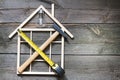 Home renovation construction abstract background with tools Royalty Free Stock Photo