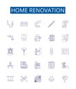 Home renovation line icons signs set. Design collection of Renovate, Remodel, Redecorate, Repair, Update, Decorate