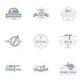 Home renovation logo set, simple style Royalty Free Stock Photo