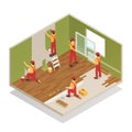 Home Renovation Isometric Composition Royalty Free Stock Photo