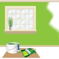 Home renovation and repainting vector illustration.