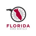 Home rental illustration logo in florida