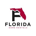 Home rental illustration logo in florida