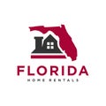 Home rental illustration logo in florida