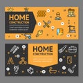 Home Repair Flyer Banner Posters Card Set. Vector