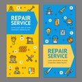 Home Repair Flyer Banner Posters Card Set. Vector Royalty Free Stock Photo