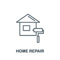 Home Repair icon. Line style symbol from real estate icon collection. Home Repair creative element for logo, infographic Royalty Free Stock Photo