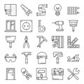 Home repair icon set. Simple line icons Royalty Free Stock Photo