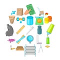 Home repair icons set, cartoon style Royalty Free Stock Photo