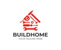 Home repair logo design. House building tools vector design Royalty Free Stock Photo