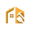 Home Repair Logo with maintenance tools and house construction concept Royalty Free Stock Photo