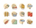 Home repair, remodelling, redecoration icon set