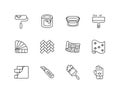 Home repair, remodelling, redecoration icon set Royalty Free Stock Photo