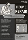 Home repair service monochrome poster