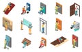 Home Repair Worker Icons Set