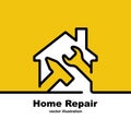 Home repairs. Wrench and hammer as a symbol of real estate repair Royalty Free Stock Photo