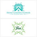 Home residences garden flower logo design