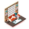 Home Rest Weekend Isometric Composition