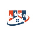 home restoration logo design a property maintenance house renovation icon vector