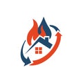 home restoration logo design a property maintenance house renovation icon vector