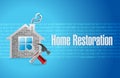 home restoration sign illustration design