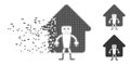 Home Robot Dissipated Pixel Halftone Icon