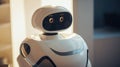 home robot helps with housework, closeup portrait. technologies in modern life