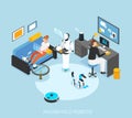 Home Robots Isometric Composition Royalty Free Stock Photo