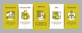 Home Rooms Furniture Onboarding Elements Icons Set Vector