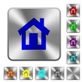 Home rounded square steel buttons Royalty Free Stock Photo