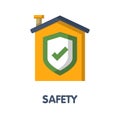 Home safety flat icon style design illustration on white background
