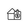 home, sale, facture, business icon. Simple thin line, outline vector of Project Management icons for UI and UX, website or mobile Royalty Free Stock Photo