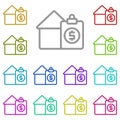 Home, sale, facture, business multi color icon. Simple thin line, outline vector of project management icons for ui and ux, Royalty Free Stock Photo