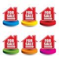 Home for sale sign on colored discs