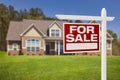 Home For Sale Sign in Front of New House