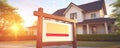 The Home For Sale Sign Stands Proudly In Front Of A New House Symbolizing New Beginnings