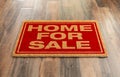 Home For Sale Welcome Mat On A Wood Floor Background Royalty Free Stock Photo