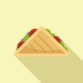 Home sandwich icon flat vector. Lunch food