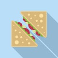 Home sandwich icon flat vector. Lunch food