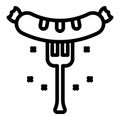 Home sausage fork icon, outline style Royalty Free Stock Photo
