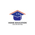 Home school education logo design. Student housing logo template