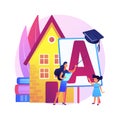 Home-school your kids abstract concept vector illustration. Royalty Free Stock Photo