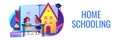 Home schooling concept banner header. Royalty Free Stock Photo