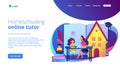 Home schooling concept landing page. Royalty Free Stock Photo